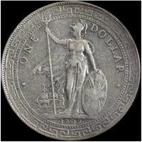 Great Britain 1908-B Silver Trade Dollar KM#T5 about VF