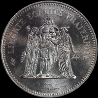 France 1976 Silver 50 Francs KM# 941.1 Choice Uncirculated