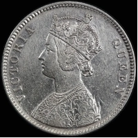 India (British) 1862 Silver Rupee KM#473.1 good VF