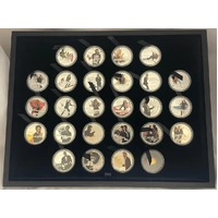 2021 - 2022 Perth Mint James Bond Silver 1/2 Ounce 25 Coin Collection includes 0.5g Gold Coin