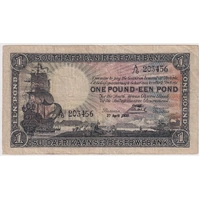 South Africa 1938 1 Pound P# 84c about VF