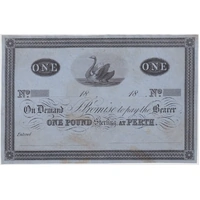 George Shenton Unissued One Pound Printers Proof 1865 Extremely Fine