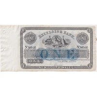 Excelsior Bank (Sydney) ca 1884 One Pound Unissued Specimen Note MVR# 1 Uncirculated
