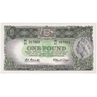 1961 One Pound Last Prefix HK/65 Coombs/Wilson R34bL Uncirculated