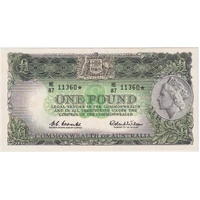 1961 One Pound Star Note Coombs/Wilson R34bS Uncirculated