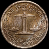 United States Undated Silver 1 Ounce Round World Trade Unit Liberty