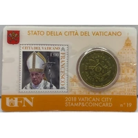 Vatican City 2018 50 Euro Cents Uncirculated Coin Card 19