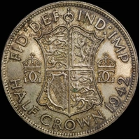 1942 Silver Halfcrown George VI S# 4080 Choice Uncirculated