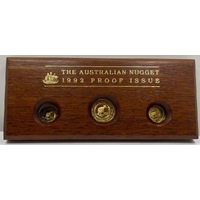 1992 Gold Three Coin Australian Nugget Proof Set