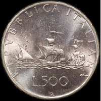 Italy 1960 Silver 500 Lire KM#98 Uncirculated
