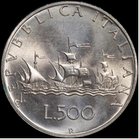 Italy 1985 Silver 500 Lire KM#98 Uncirculated