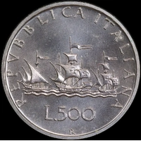 Italy 1999 Silver 500 Lire KM#98 Uncirculated