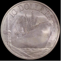 Singapore 1977 Silver 10 Dollar Coin