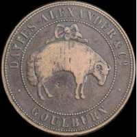 1837 Davies Alexander Copper Penny Token A95 good Fine