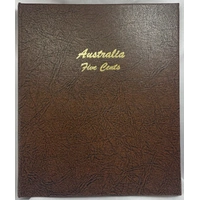 Complete Date Set of Australian 5 cent 1966 to 2009 Uncirculated in Dansco Supreme Album