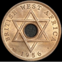 British West Africa 1956 Bronze Penny KGVI Mule Uncirculated