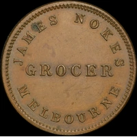 1854 James Nokes Copper Halfpenny Token A406 Uncirculated