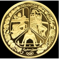 2000 Gold Sydney Olympic Proof Coin 3/8 Dedication II - In Jarrah Box