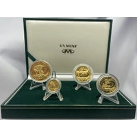 South Africa 2002 Gold Natura 4 Coin Proof Set Cheetah