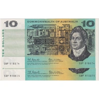 1966 $10 Note Consecutive Pair Coombs/Wilson R301 good EF