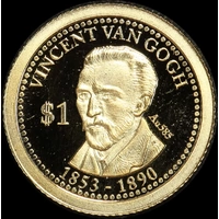Cook Islands 2013 Gold 1 Dollar Half Gram Coin Van Gogh