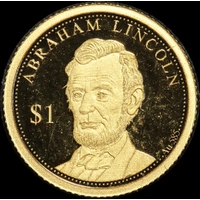 Cook Islands 2015 Gold 1 Dollar Half Gram Coin Abraham Lincoln