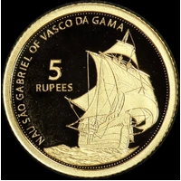 Seychelles 2017 Gold 5 Rupees Half Gram Coin Carrack São Gabriel