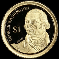 Fiji 2014 Gold 1 Dollar Half Gram Coin George Washington