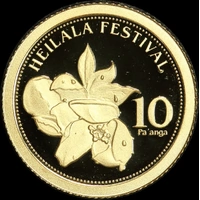 Tonga 2013 Gold 10 Pa'anga Half Gram Coin Heilala Festival