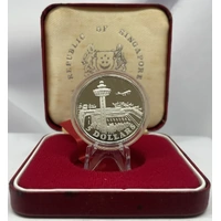 Singapore 1982 Silver Proof 5 Dollars Benjamin Sheares Bridge