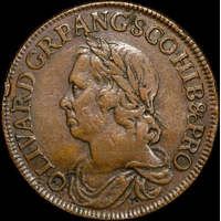 1658/7 Copper Electrotype Crown Oliver Cromwell S# 3226 good VF