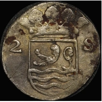 Netherlands (Zeeland) 1711 Silver 2 Stuivers KM#59 good VF ex Zuytdorp Shipwreck