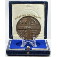 Rhodesia 1965 Bronze Medallion Independence in Presentation Case