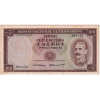 Timor 1959 100 Escudos Pick#24 about Unc