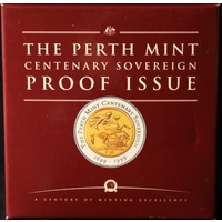 1999 Gold Bimetal 100 Dollar Proof Coin Centenary Sovereign