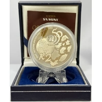 South Africa 1995 Silver 2 Rand Proof Coin United Nations