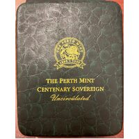 1999 Gold Bimetal 100 Dollar Unc Coin Perth Mint Centenary Sovereign