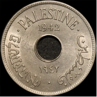 Palestine 1942 Copper-Nickel 10 Mils KM# 4 Uncirculated