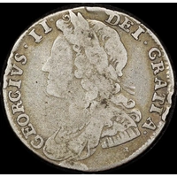 1732 Silver Sixpence George II S#3707 Fine