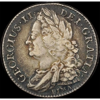 1745 Silver Shilling George II LIMA S#3703 Very Fine