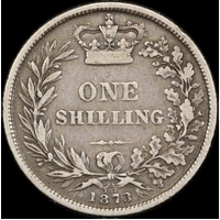 1873 Silver Shilling Victoria S#3906A Very Fine