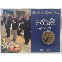 2014 1 Dollar Uncirculated Coin ANZAC Day