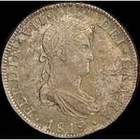 Mexico 1819 Silver 8 Reales Ferdinand VII about EF