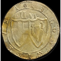 1653 Commonwealth of England Silver Half Crown S# 3215 Very Fine