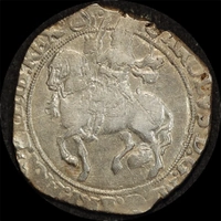 1625 ~ 1649 Silver Half Crown Charles I S#2769 about Fine
