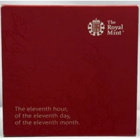 Alderney 2016 Silver Piedfort Proof Five Pounds KM# P10 Remembrance Day