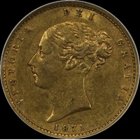 1871 Sydney Young Head Half Sovereign NGC AU50 ex RBA