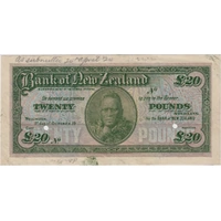 New Zealand 1924 20 Pounds Unissued Specimen Uncirculated