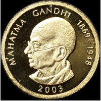 Samoa 2003 Gold Proof 10 Dollars  Mahatma Gandhi
