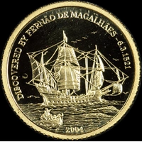 Mariana Islands 2004 Gold Proof 5 Dollars  Magellan